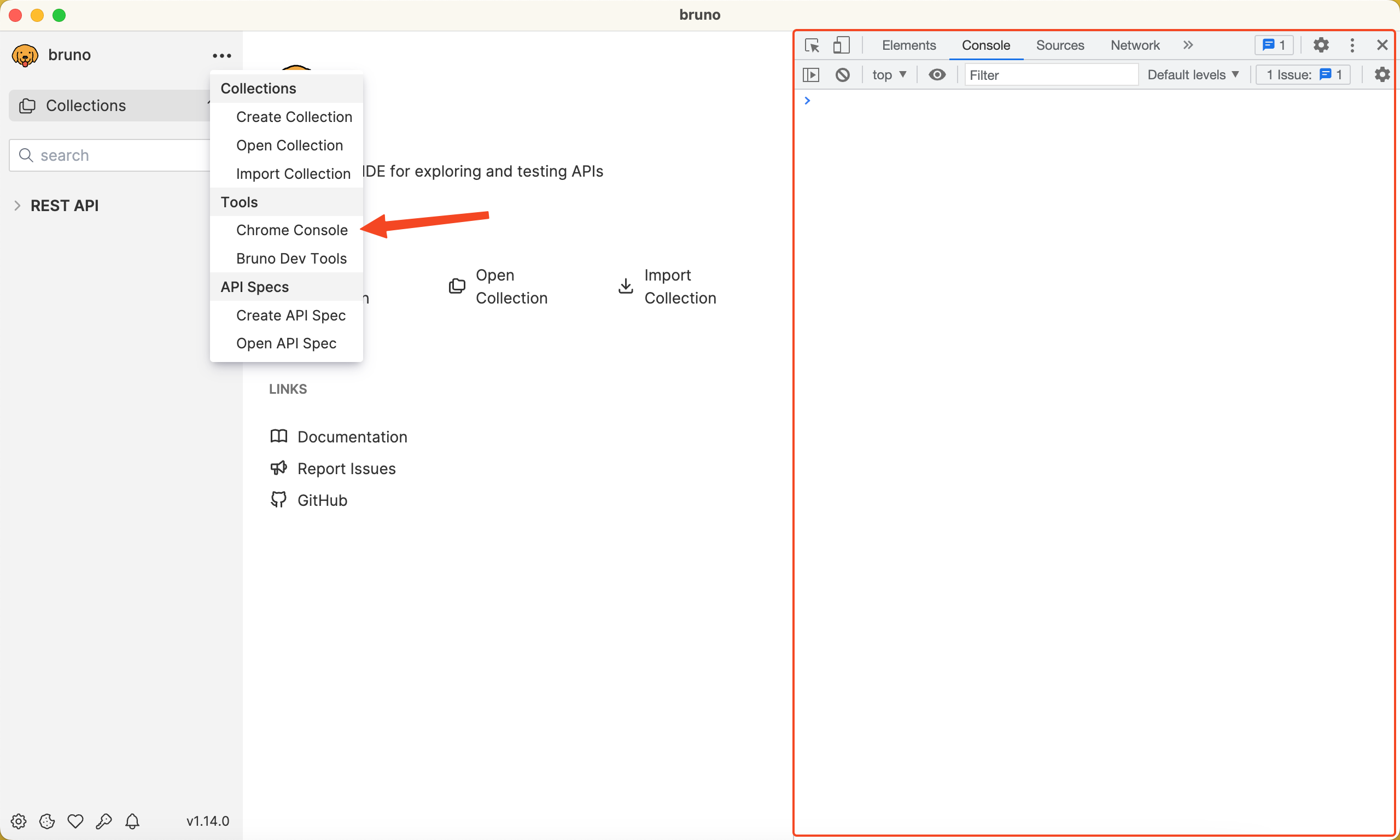 Bruno Chrome Console